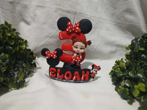 Mini Topo com Vela no Tema Ratinha Vermelha