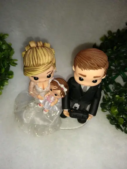 Topo Casamento Casal com Bebê