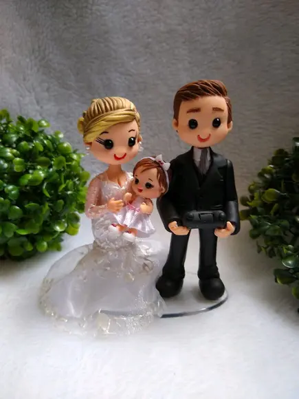 Topo Casamento Casal com Bebê