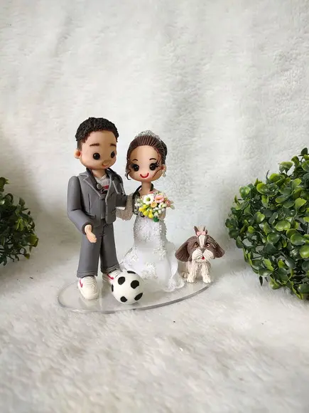 Topo Casamento com 1 Pet e Profissão