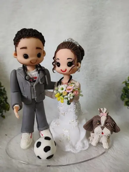 Topo Casamento com 1 Pet e Profissão