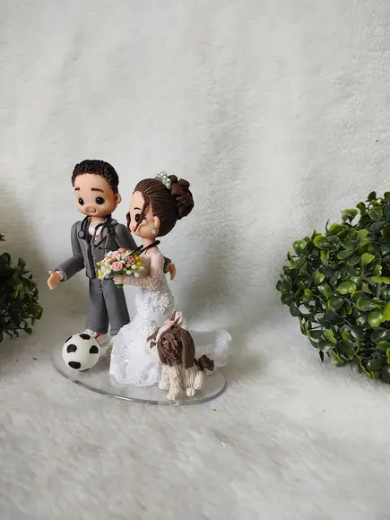 Topo Casamento com 1 Pet e Profissão