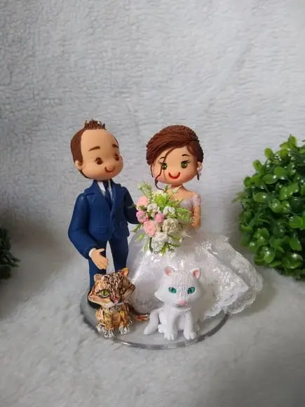 Topo casamento com 2 gato
