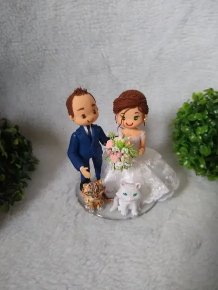 Topo casamento com 2 gato