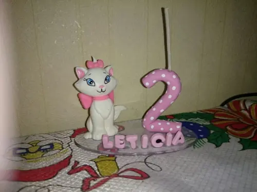 Topo com vela da gata marie