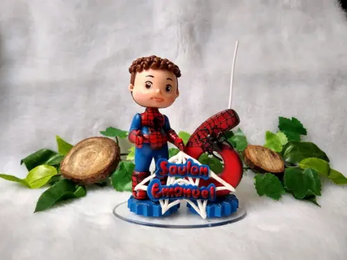 Topo com vela homem aranha