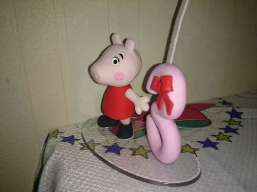 Topo Com Vela Porquinha Rosa