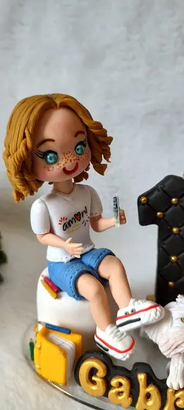 Topo de Bolo 15 Anos com Pet