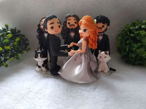 Topo de bolo bodas de prata com família