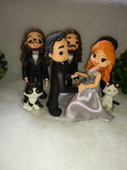 Topo de bolo bodas de prata com família