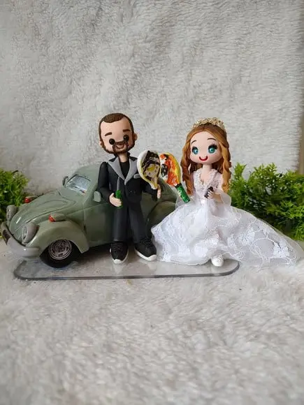 Topo de Bolo Casal com Carro