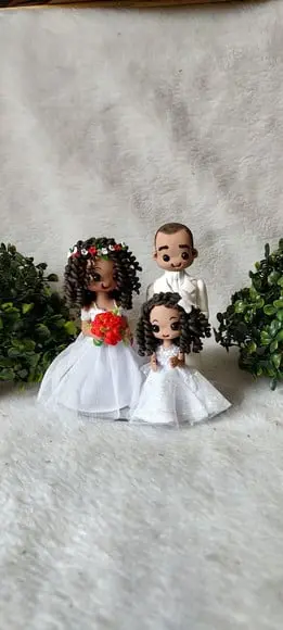 Topo de Bolo Casamento com 1 Filha