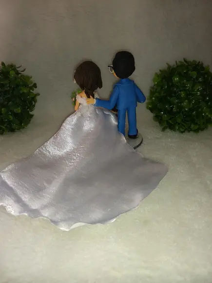 Topo de Bolo Casamento Casal com 1filho
