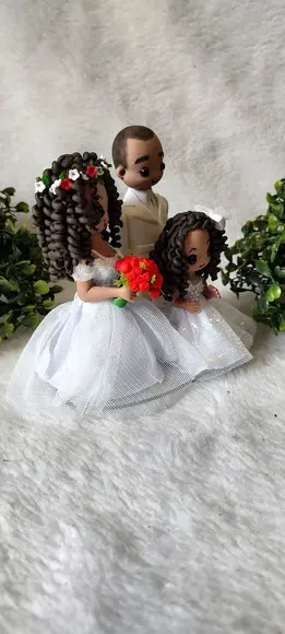 Topo de Bolo Casamento com 1 Filha