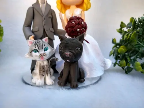 topo de bolo casamento com 2 pets