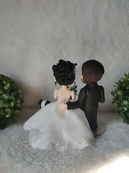 Topo de Bolo Casamento com 2 Pets