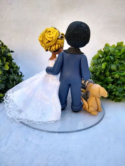 topo de bolo casamento com pets