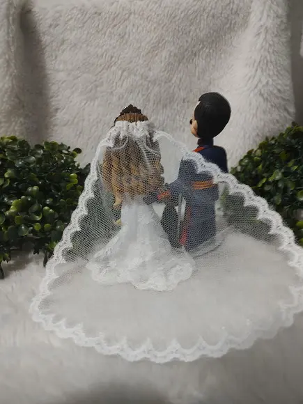 Topo de Bolo Casamento Noivo Soldado com 2 Pets