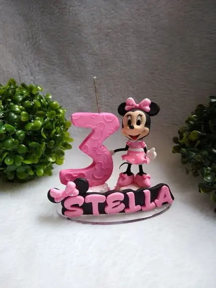 Topo de bolo com vela ratinha