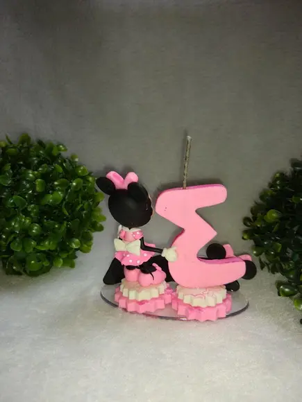 Topo de bolo com vela ratinha