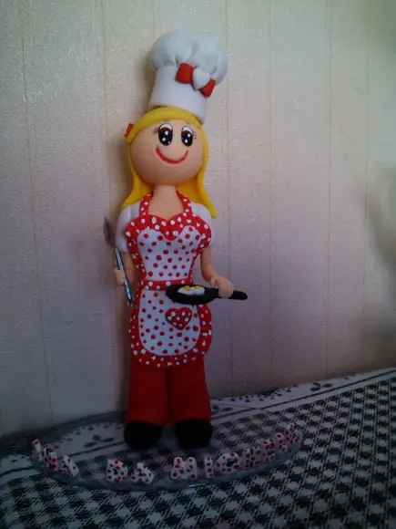 Topo de bolo cozinheira