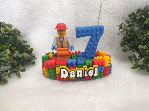 Topo de Bolo Lego