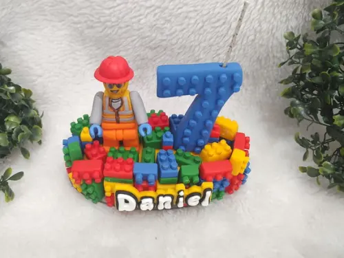 Topo de Bolo Lego
