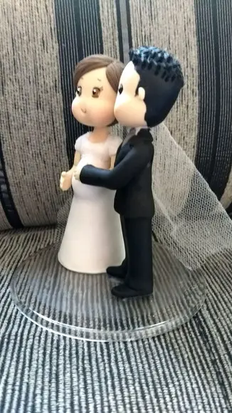 Topo de bolo noivos grávidos
