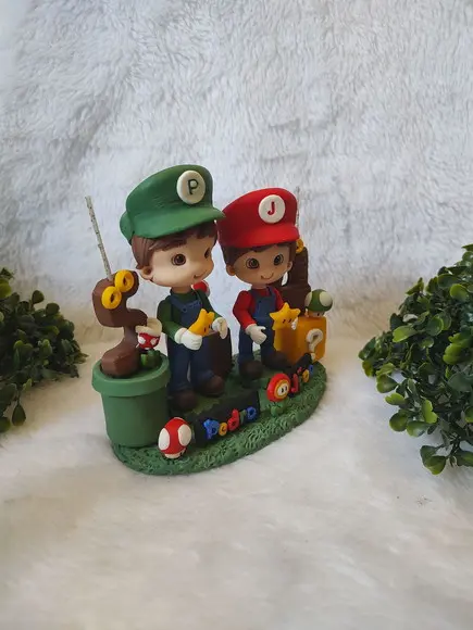 Topo de Bolo para Irmãos no Tema Mario Bros