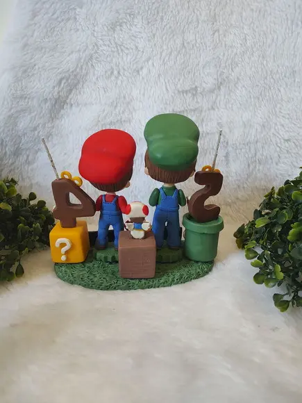 Topo de Bolo para Irmãos no Tema Mario Bros