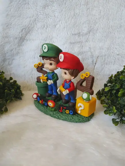 Topo de Bolo para Irmãos no Tema Mario Bros