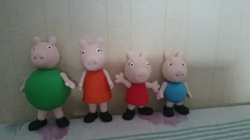 Topo De Bolo Porquinha Rosa E Sua Família