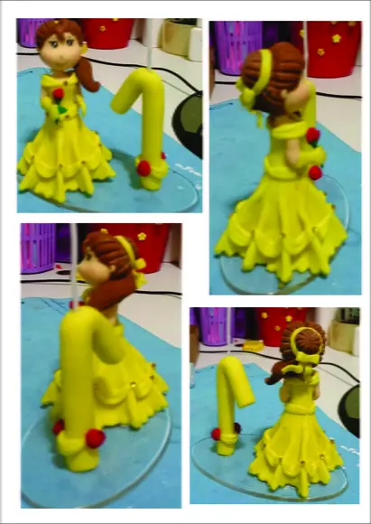 Topo de bolo princesas com vela