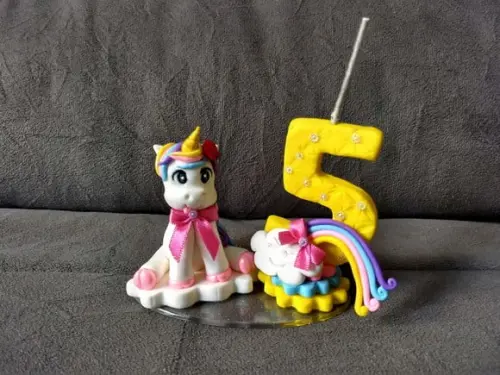 Topo de bolo unicornio