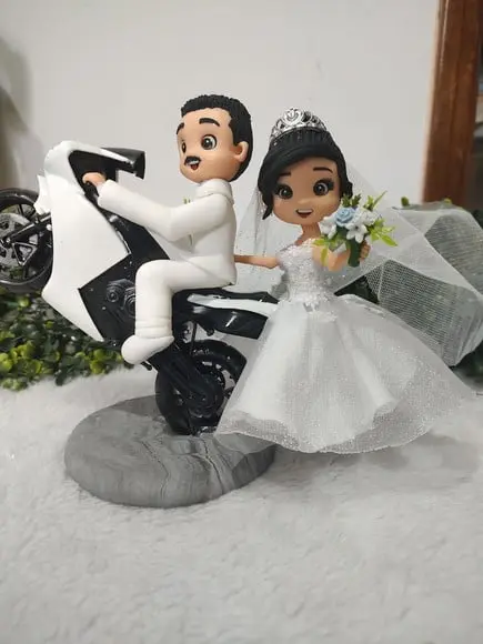 Topo de Casamento Casal na Moto