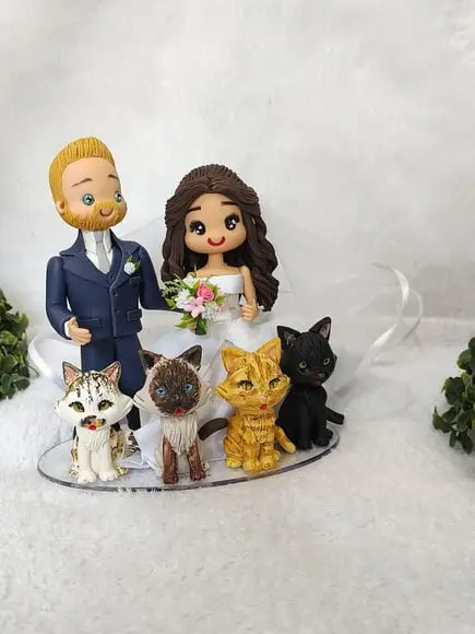 Topo de Casamento com 4 Pets