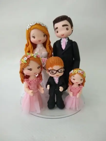 Topo de casamento com 3 filhos