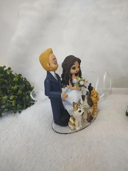 Topo de Casamento com 4 Pets