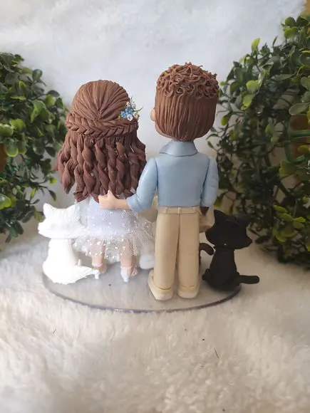 Topo de Casamento com 5 Pets