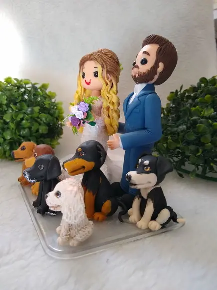 Topo de Casamento com 6 Pets