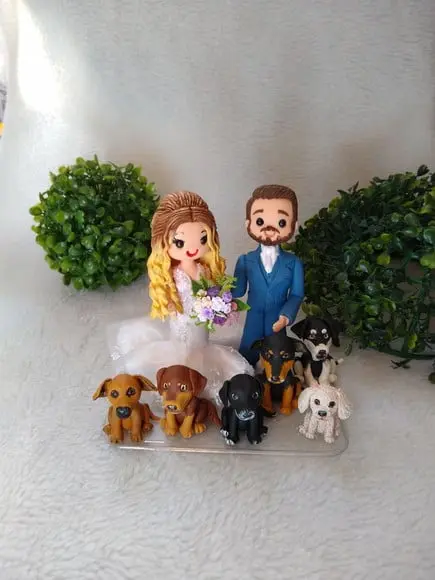 Topo de Casamento com 6 Pets