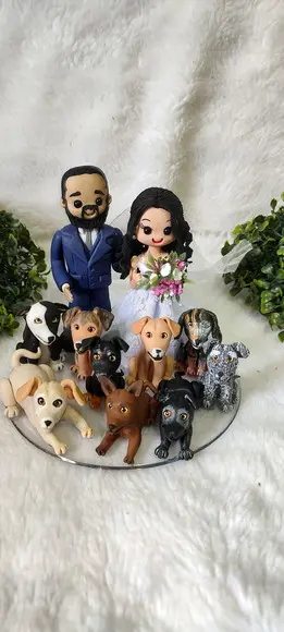 Topo de Casamento com 9 Pets