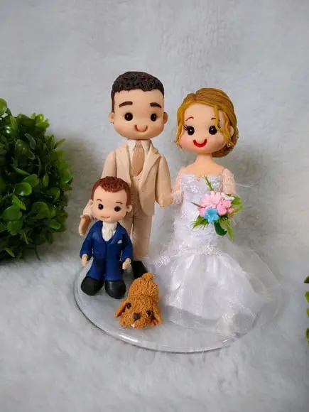 Topo de Casamento com Filho Pequeno e Pet