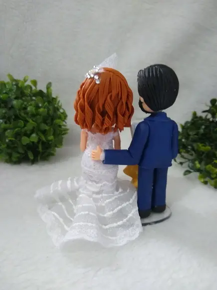 Topo de Casamento com Pet e Notebook