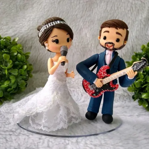 Topo de Casamento com Guitarra, Noivinhos Guitarrista