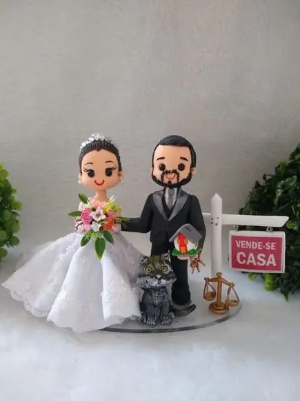 topo de casamento com pet e profissão