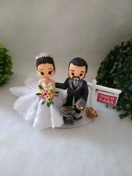 topo de casamento com pet e profissão