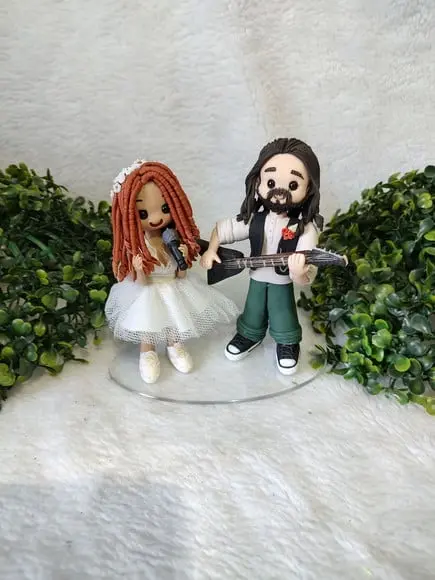 Topo de Casamento Guitarrista e Cantora