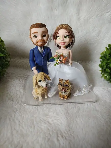 Topo de Casamento Personalizado com 2 Pets