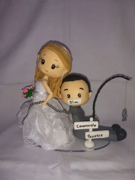 Topo de casamento pescador